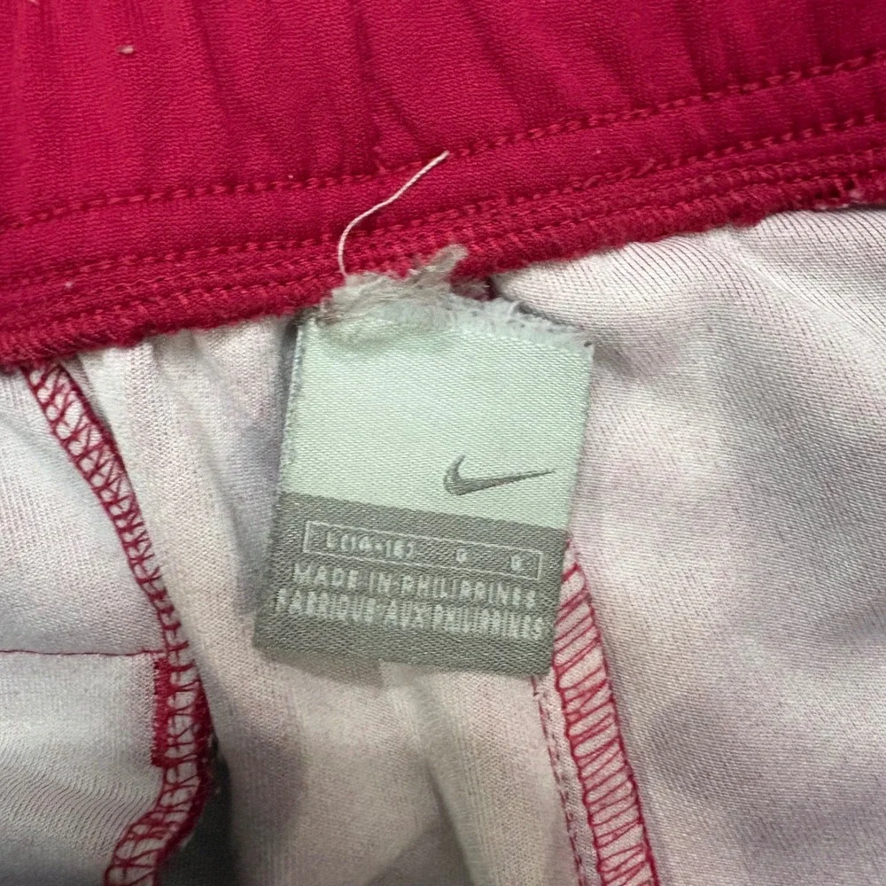 Vintage Y2K Nike Track Pants Boys L Red Baggy Side Stripe Athletic Sweatpants - Picture 4 of 7